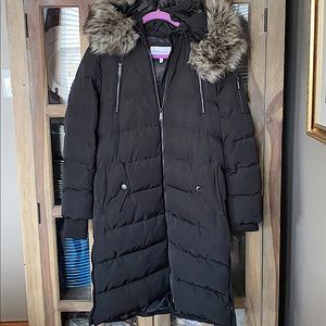 BCBG Black hooded parka jacket